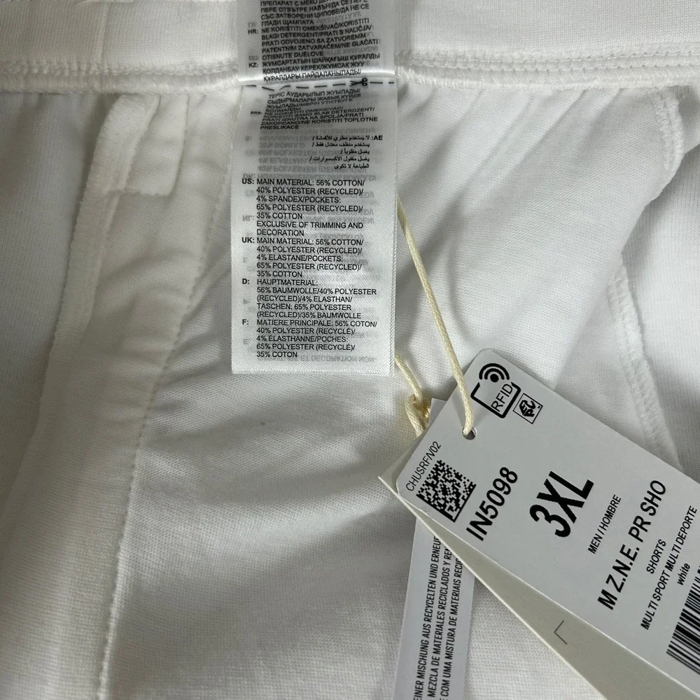 Adidas Z.N.E. Premium Shorts Mens 3XL White AEROREADY Multi Sport IN5098